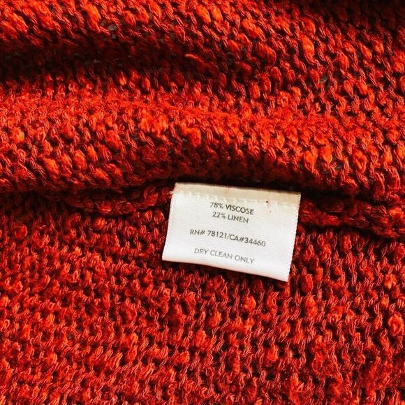 Eileen Fisher Terracotta Knit V-neck Sweater - Picture 4 of 13